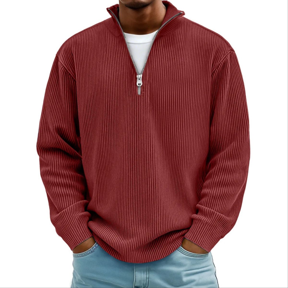Soren – Quarter Zip de Pana refinado y cómodo