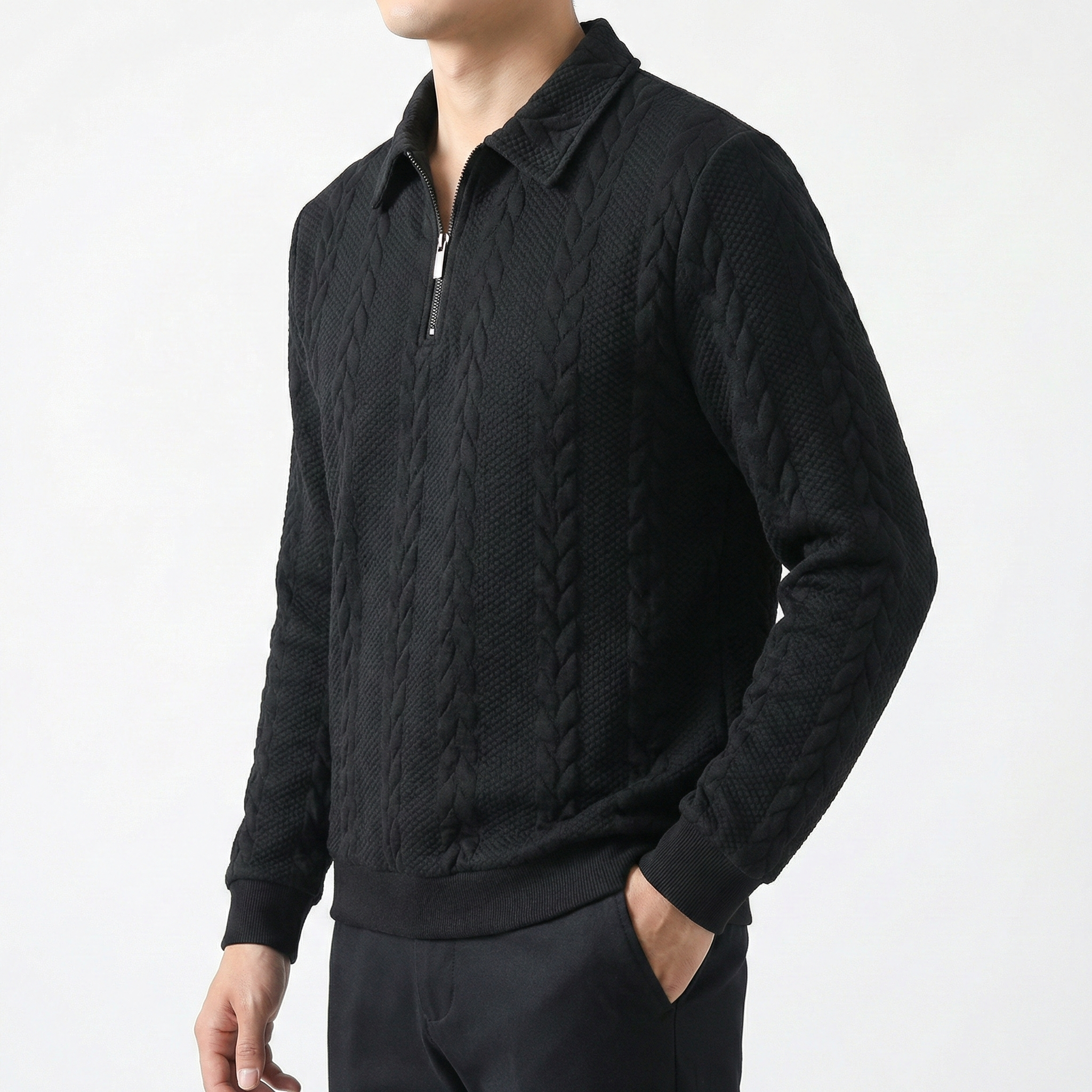 Haldor – Jersey de punto con media cremallera, atemporal y cómodo